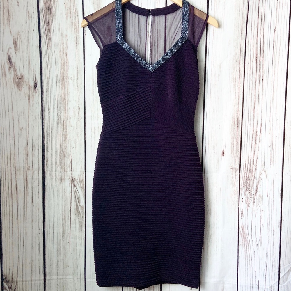 Calvin Klein Purple and Silver Dress